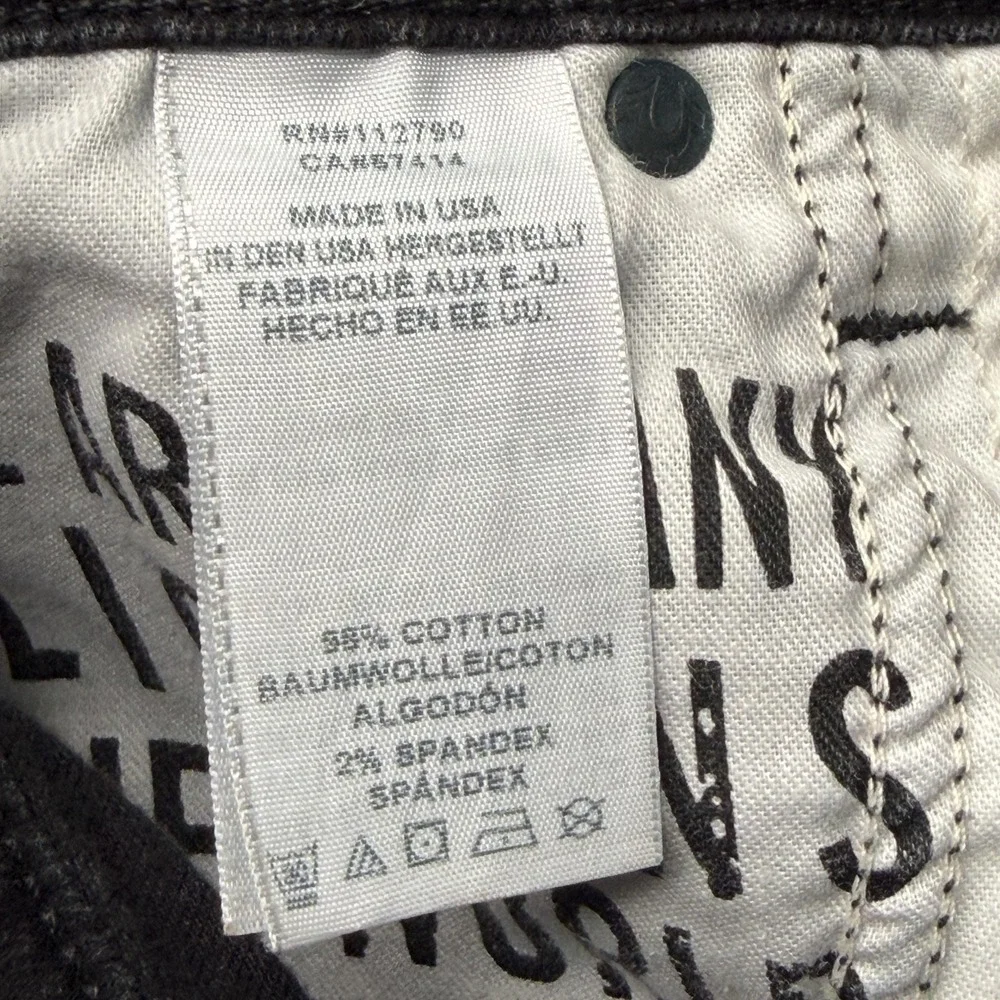 True Religion‎ Shorts Mens Measured 32x12 Black Denim Bermuda Stretch Pockets